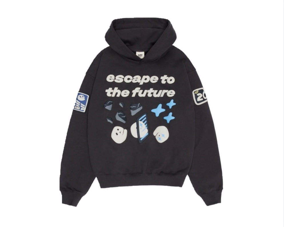 Broken planet market escape to the future black hoodie